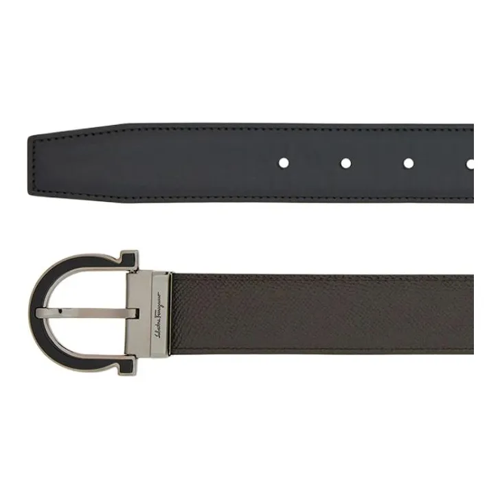 FERRAGAMO Cow Leather Belts Men's Brown Width 3.2cm-1