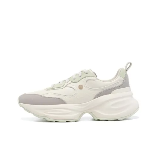 LI-NING 1990 Classic Collection Cushioning Wear-Resistant Low-Top Casual Running Shoes Women's White Green