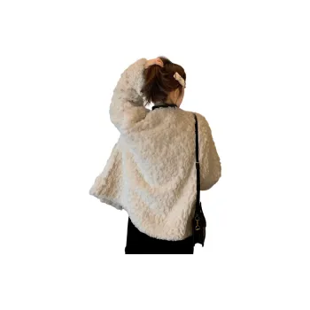 Oudifu Velvet feel Coat Women's White
