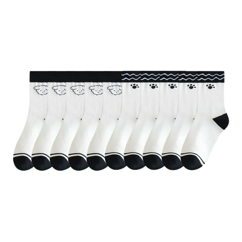 Lan Miao Mid Calf Socks Women's 10 Pack-6
