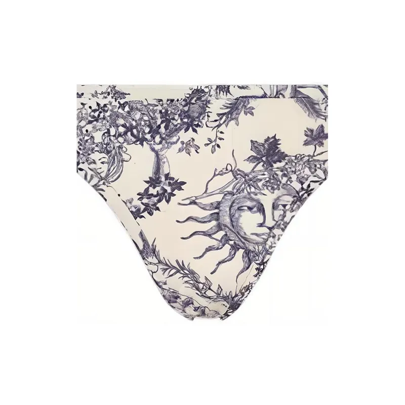 DIOR Bikini Bottom Swimming Shorts Women's Blue-5
