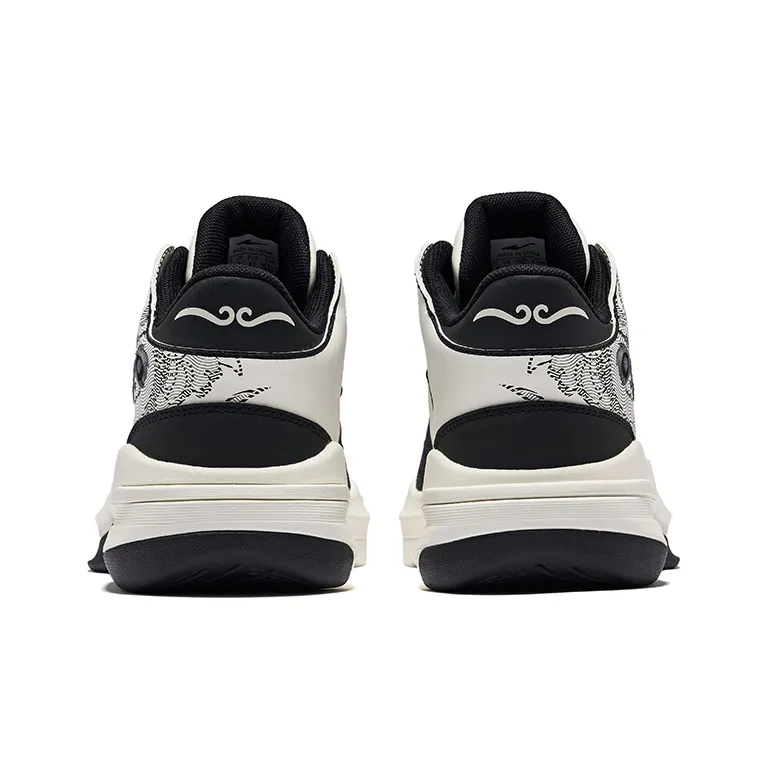 Erke Battery Panda 3V2 Anti Slip Wear Resistant High Top Casual Shoes Men's Microcrystal White/Jet Black-3