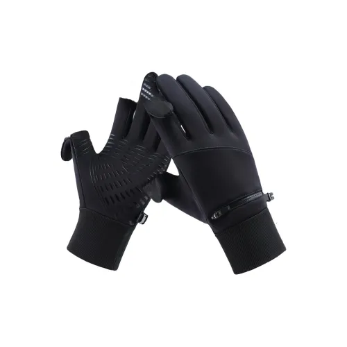 AAJF Dive Towel O-Grain Flannelette Knit Gloves Unisex Black/Gray