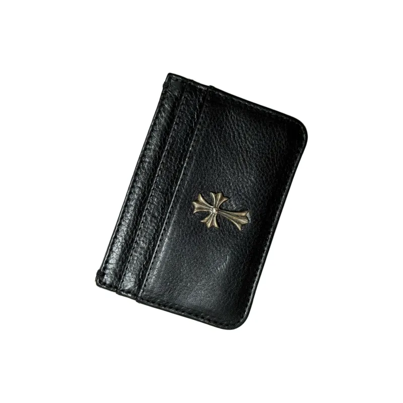 Chrome Hearts Cow Leather Card Holder Unisex Black-4