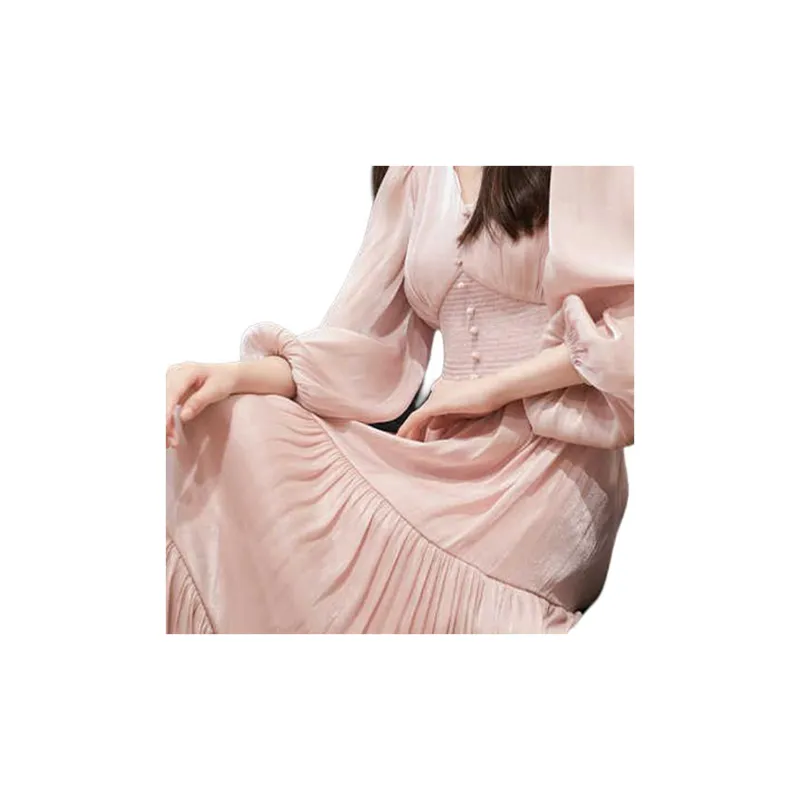 BESIONIA SS24 Long Sleeved Dress Women's Pink-5