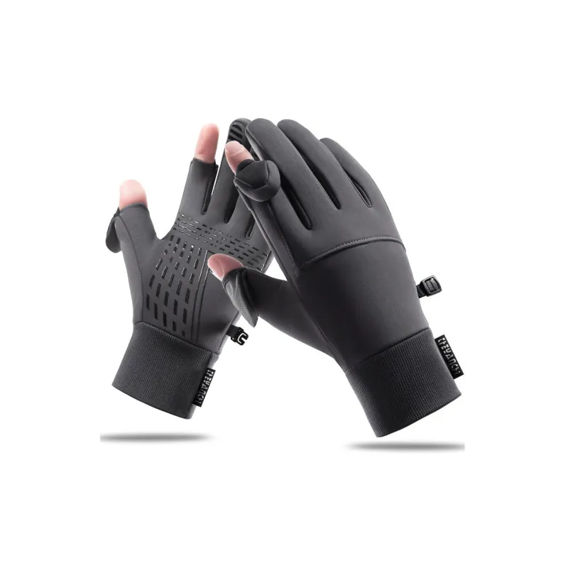 AAJF Polyester Silicone Conductive Fiber Fine And Warm Velvet Knit Gloves Unisex-5