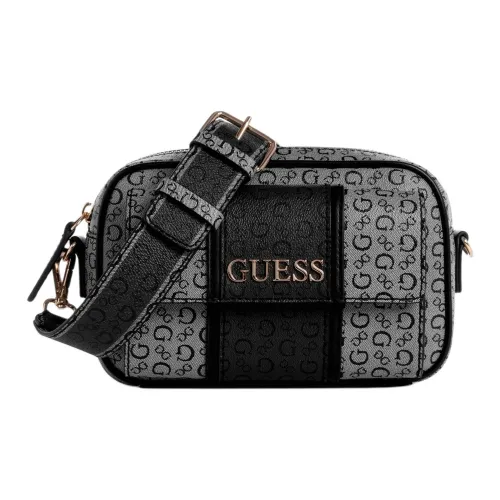 GUESS Coated Canvas Shoulder Bag Crossbody Bag Women's Gray & Black