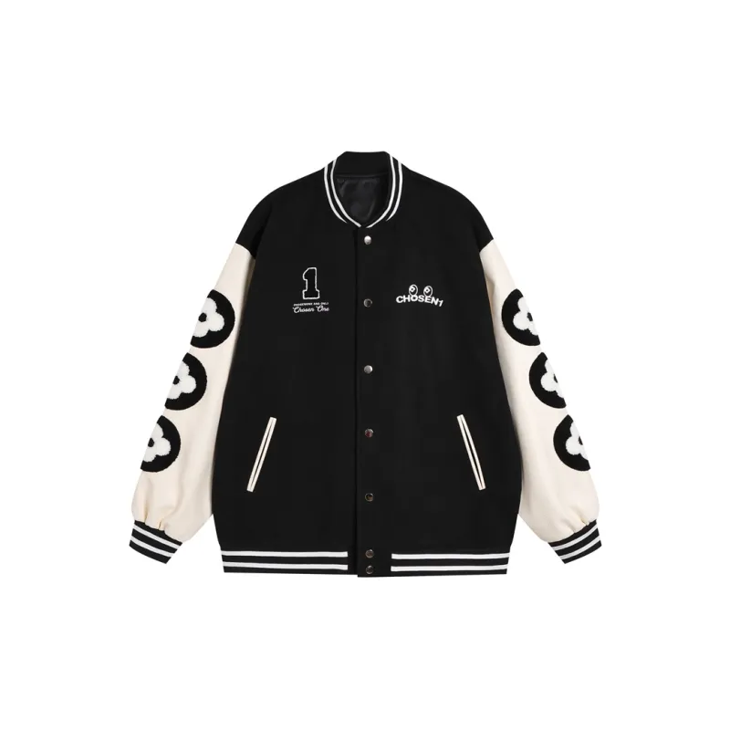 CHOSEN1 CH Small Flower Baseball Jacket Unisex-2