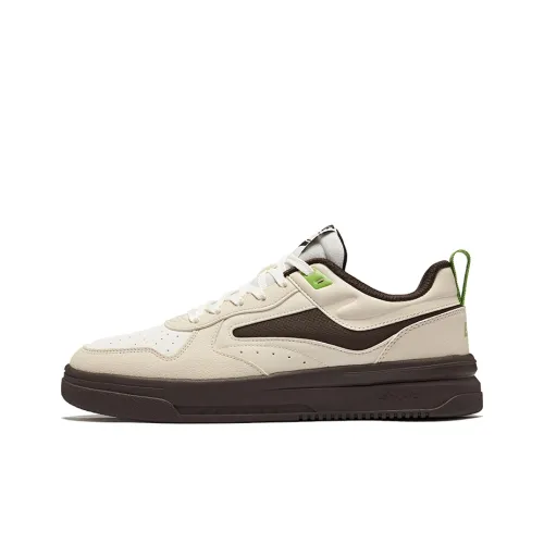 Erke Uninhibited Anti Slip Wear Resistant Low Top Skateboard Shoes Men's Warm Linen Microcrystal White