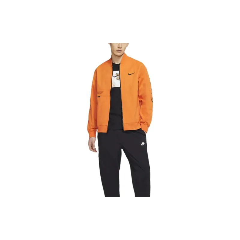 Nike Sportswear Swoosh Men's Logo Printing Sports Jacket Orange-2