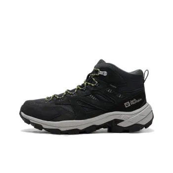 Jack Wolfskin Wear resistant And Lightweight Mid Top Trekking Shoes Men's Black