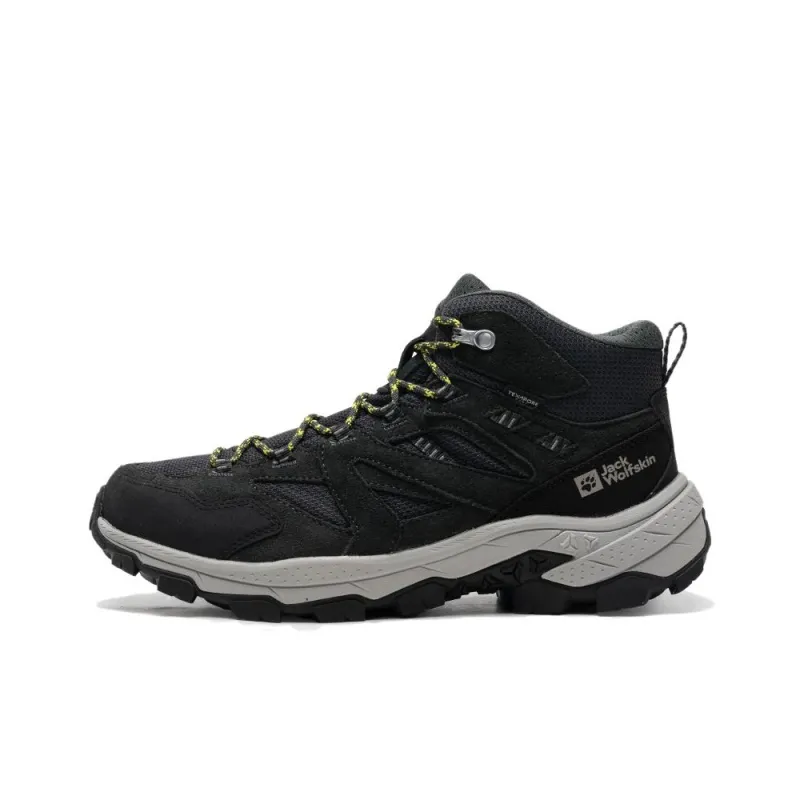Jack Wolfskin Wear resistant And Lightweight Mid Top Trekking Shoes Men's Black-0