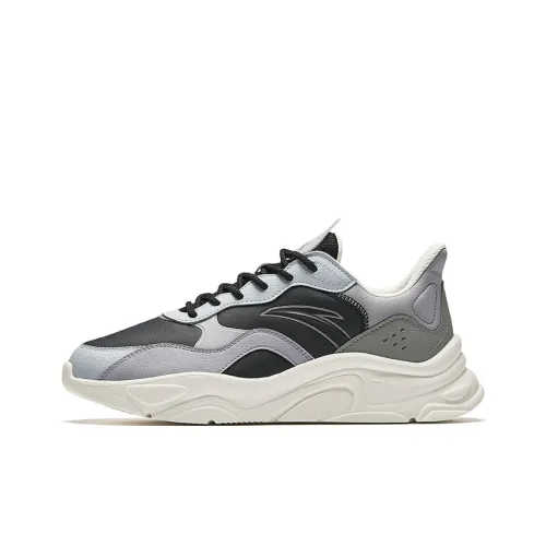 Anta Little Millennium Durable Breathable Low Top Casual Shoes Men's Black Gray