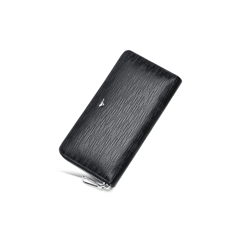 SEPTWOLVES Top Grain Cow Leather Wallets With Money Clip Regular Unisex Black-1