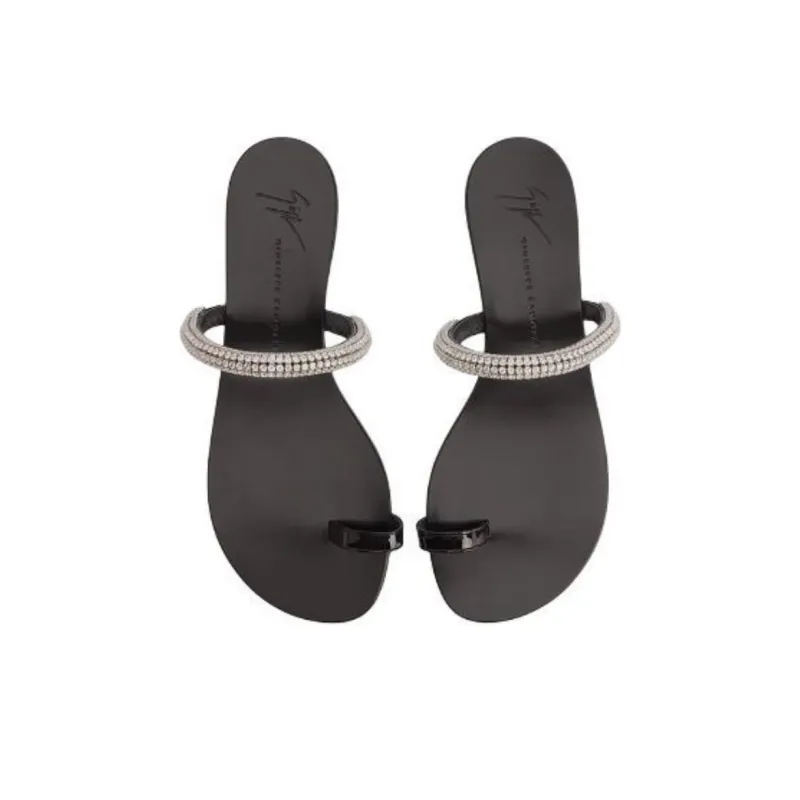 giuseppe zanotti Galassia Rhinestone-embellished Toe-loop Flat Sandals-4