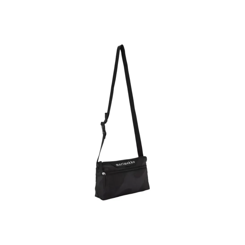 Marimekko Polyester Crossbody Bag Shoulder Bag Small Size Women's Black & Dark Gray-1