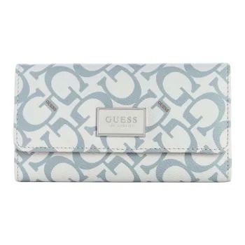 GUESS Artificial Leather Clutches Wallets Women's Light Blue