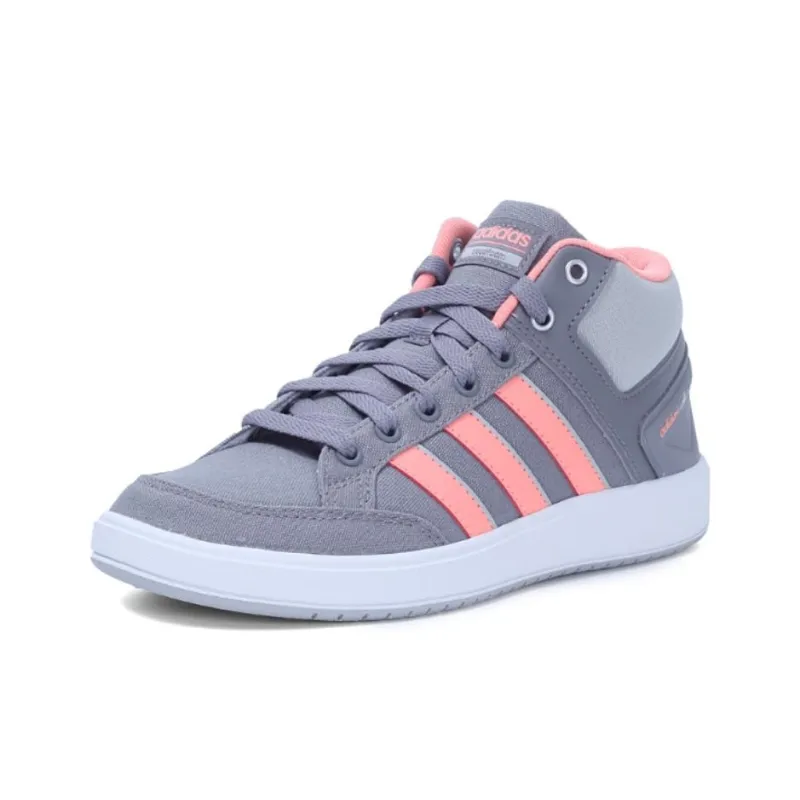 Adidas Cloudfoam All Court Anti Slip Wear Resistant Mid Top Tennis Shoes Women's Gray-2