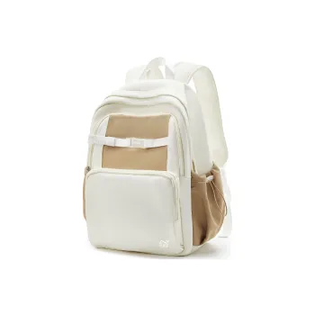 QING QI ZHE Fabric Backpacks Regular Unisex White Brown/Gray Purple/Black