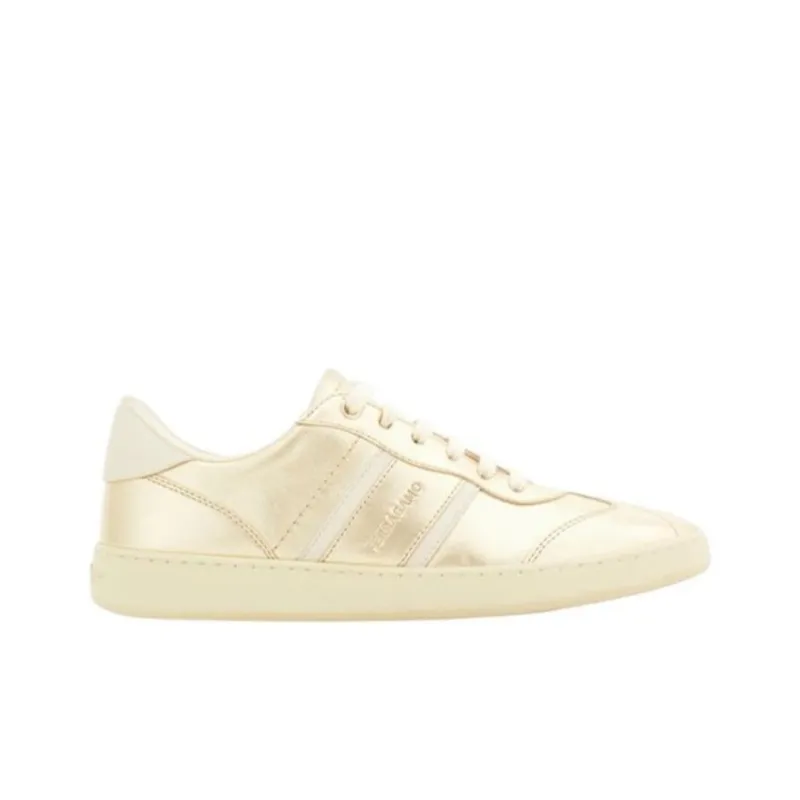 FERRAGAMO Low Top Skateboard Shoes Women's Gold-1