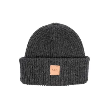 A.P.C Michelle Logo patch Beanie