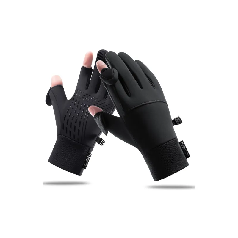 AAJF Polyester Silicone Conductive Fiber Fine And Warm Velvet Knit Gloves Unisex-1