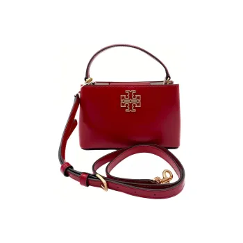 TORY BURCH Britten Leather Shoulder Bag Crossbody Bag Handbag Small Size Women's Red