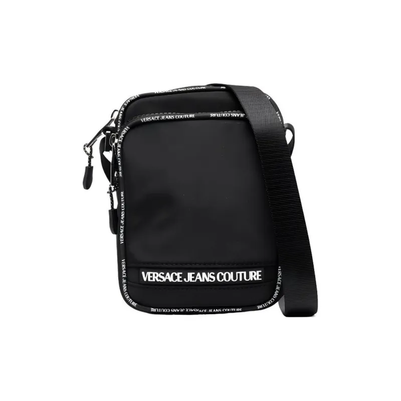 VERSACE JEANS COUTURE Polyamide Messenger Bag, Shoulder Bag, Crossbody Bag Men's Black & White-0