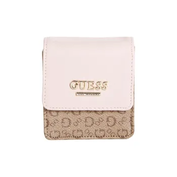 GUESS Artificial Leather Shoulder Bag Crossbody Bag Mini Women's Pink With Light Brown Accents