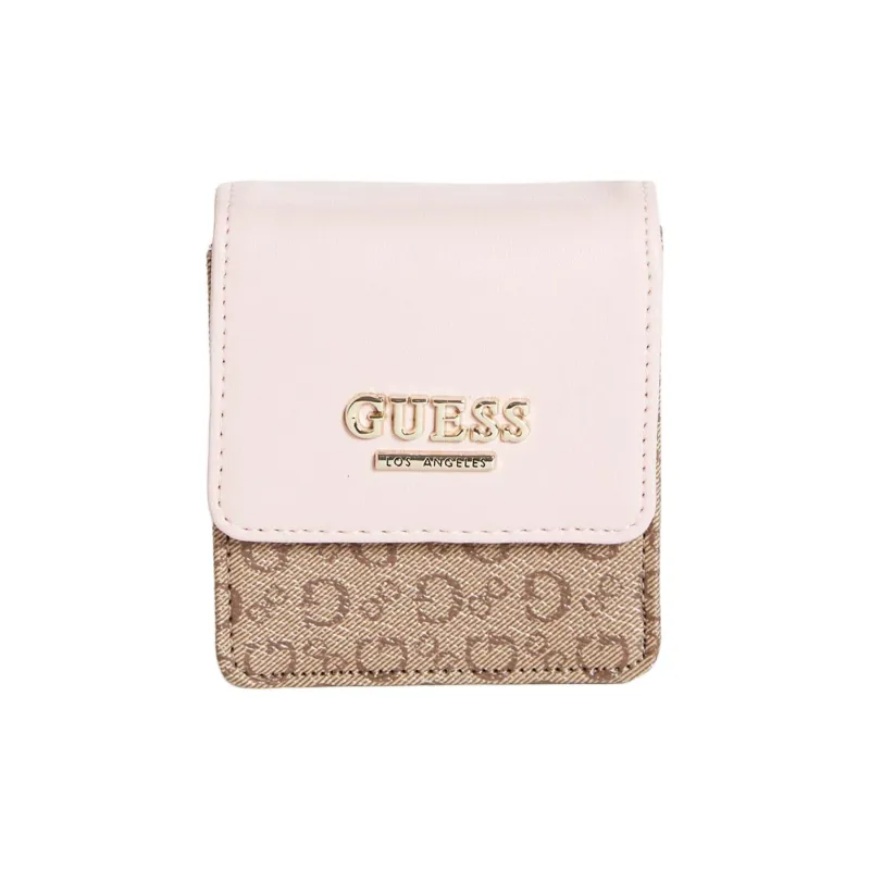 GUESS Artificial Leather Shoulder Bag Crossbody Bag Mini Women's Pink With Light Brown Accents-0