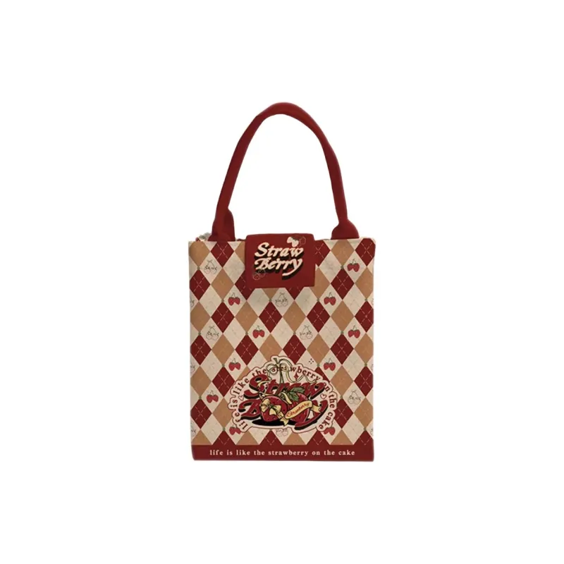 AOSONG Suede Tech Fabric Handbag Regular Women's Caramelized Strawberries-4