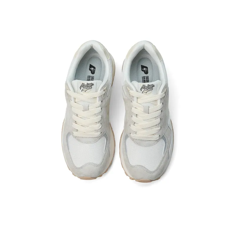 LPMX Cushioning Anti Slip Wear Resistant Breathability Low Top Casual Running Shoes Women's Beige Gray-3