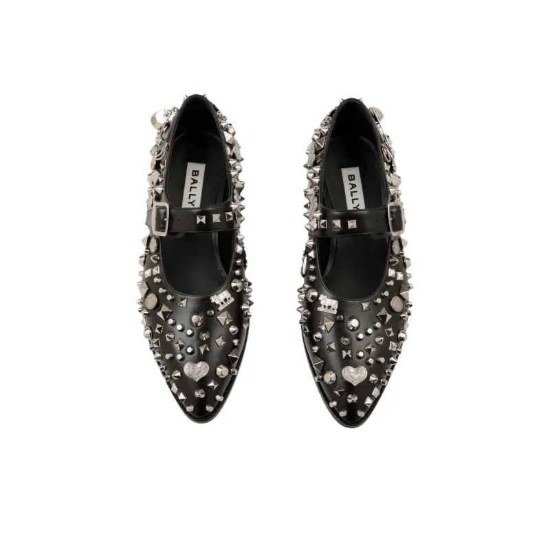 BALLY Glendale Casual Single Shoes Women's Black-4
