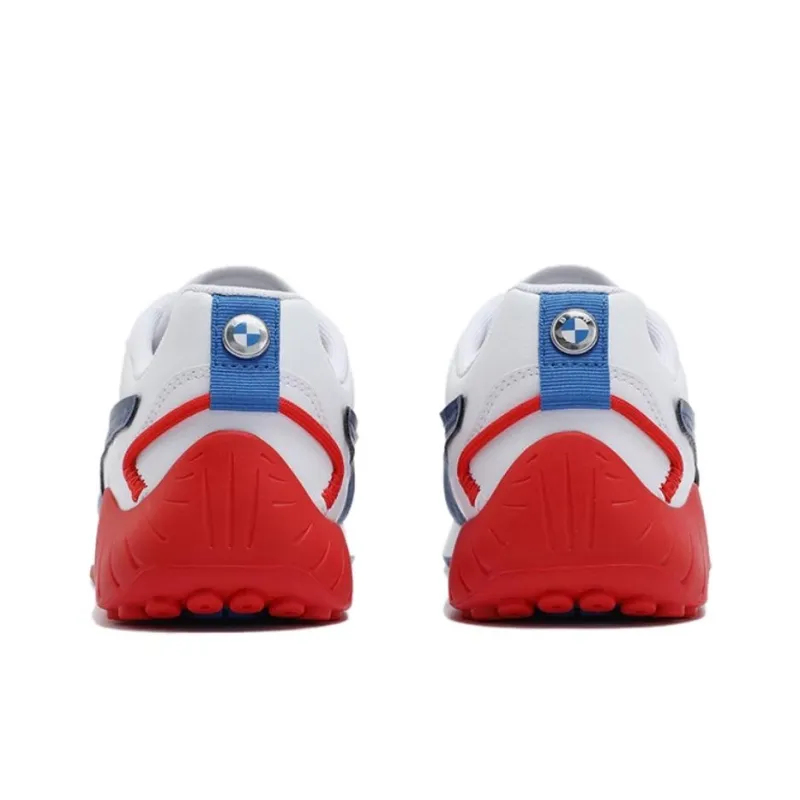 PUMA Bmw Mms Anti Slip Wear Resistant Low Top Casual Shoes Unisex White Red-3