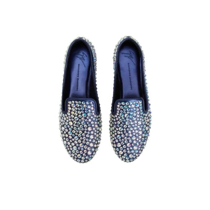 Giuseppe Zanotti Evangeline Rhinestone-embellished Suede Loafers Women's-4