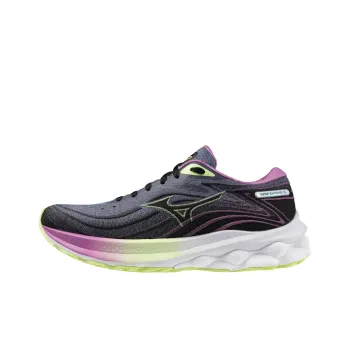 Mizuno Slip Resistant Low Top Casual Running Shoes Women's Black Purple