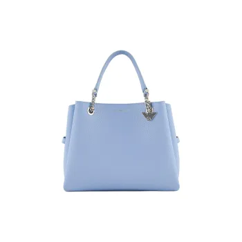 EMPORIO ARMANI Artificial Leather Single Tote Bag, Shopping Bag, Shoulder Bag, Crossbody Bag, Handbag Women's Blue