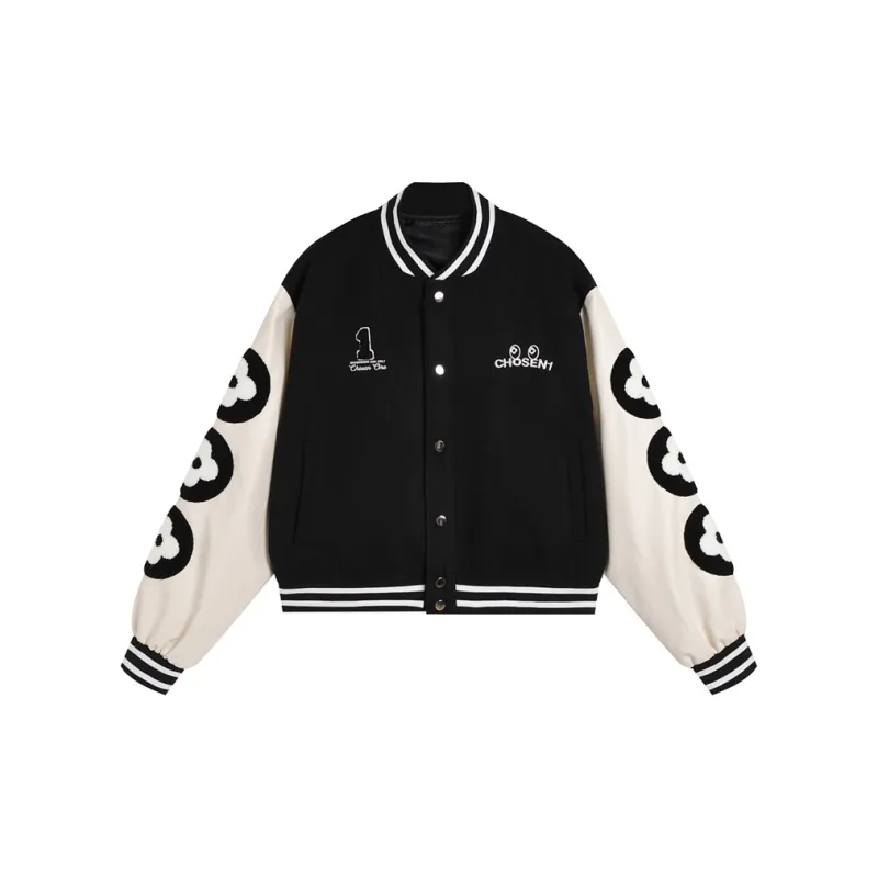CHOSEN1 CH Small Flower Baseball Jacket Unisex-7