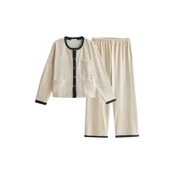 Same Language Pajama Set Women's Apricot Black