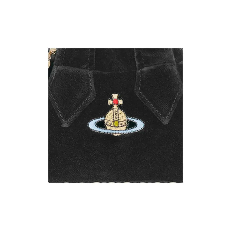 Vivienne Westwood Cotton Shoulder Bag, Crossbody Bag, Handbag Mini Women's Black-3