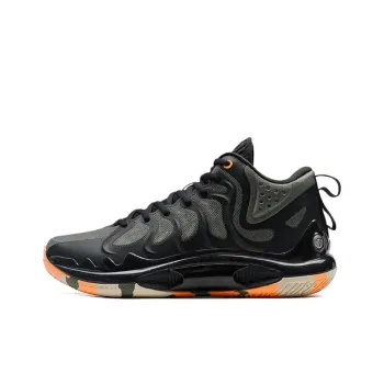 XTEP Anti Slip Wear Resistant Mid Top Basketball Shoes Men's Black Gray
