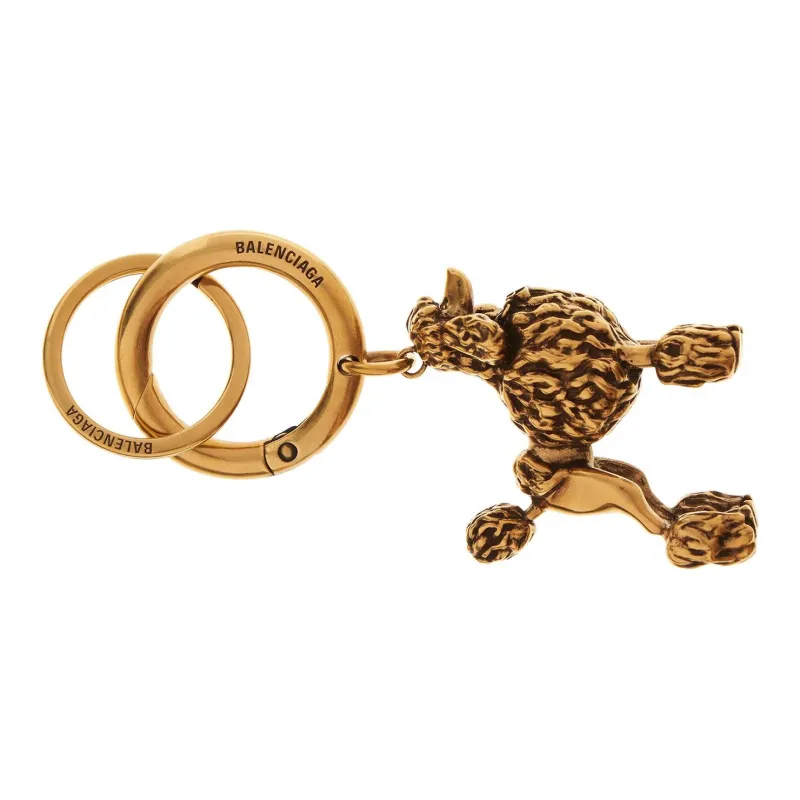 Balenciaga Brass Zinc Alloy Keychains Unisex Gold-1