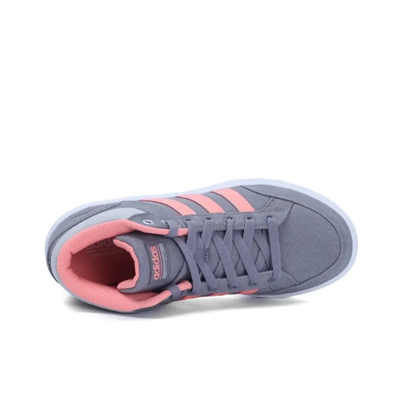 Adidas Cloudfoam All Court Anti Slip Wear Resistant Mid Top Tennis Shoes Women's Gray-3