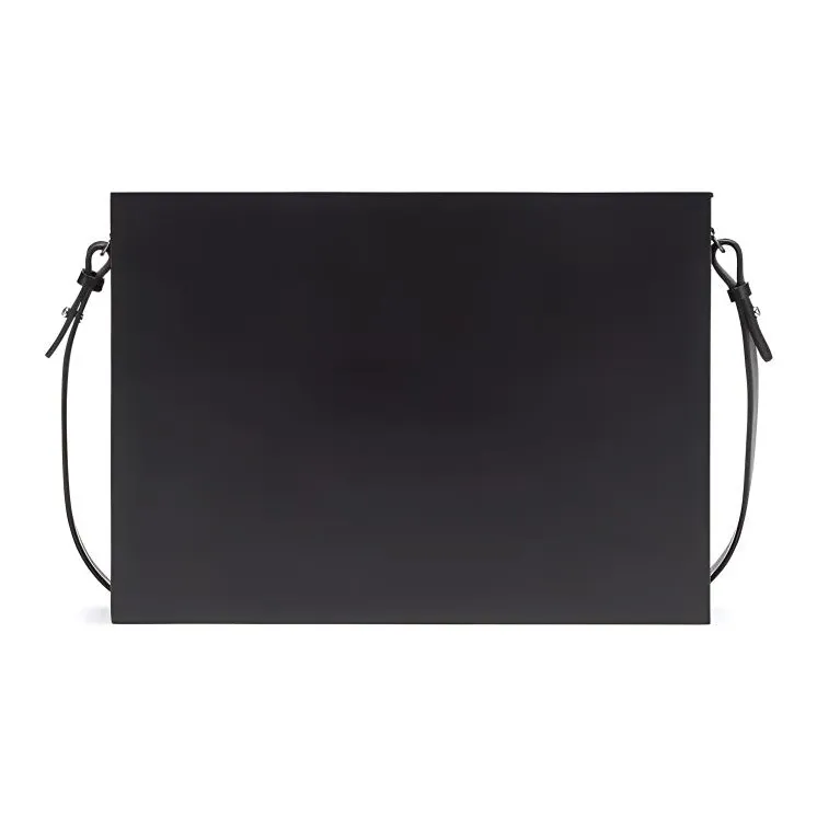 FENDI Smooth Calf Leather Briefcase Messenger Bag Shoulder Bag Crossbody Bag Men's Black-2