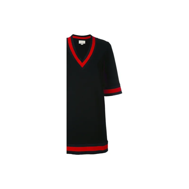 GUCCI Short Sleeved Dresses Women's Black-4