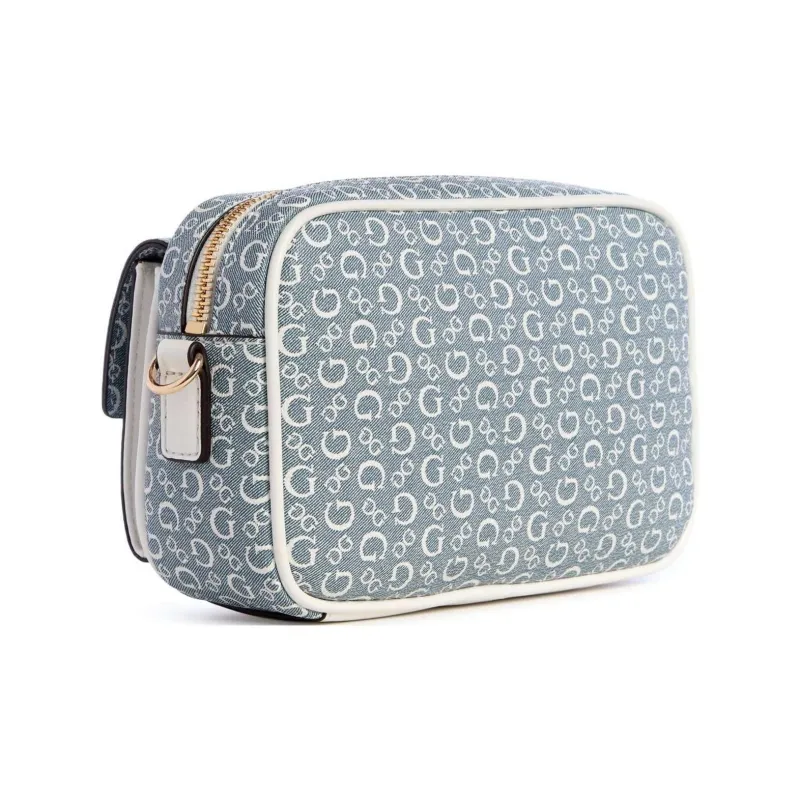 GUESS Faux Leather Coated Canvas Shoulder Bag Crossbody Bag Regular Women's Light Blue-1