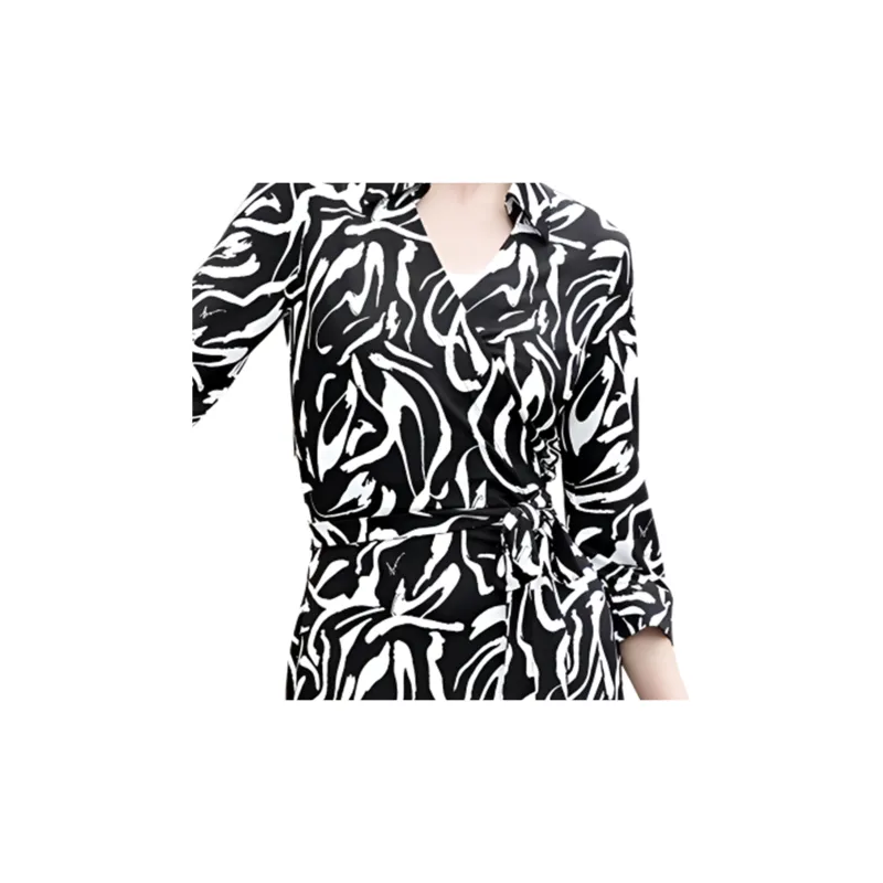 BESIONIA SS24 Short Sleeved Dresses Women's Black White-4