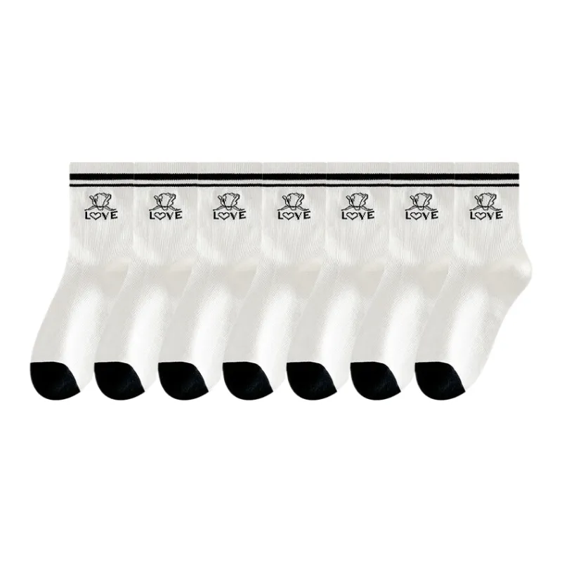 Lan Miao Mid Calf Socks Women's 7 Pack-7