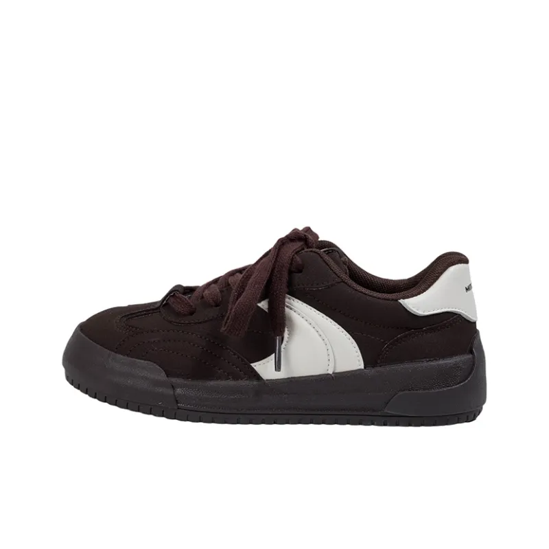 MINGKUANG Street Trend Vintage Inspired Anti Slip And Wear Resistant Lightweight Low Top Skateboard Shoes Women's Umber-0