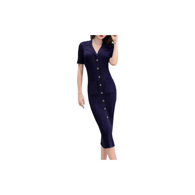 BESIONIA SS23 Short Sleeved Dresses Women's Indigo-2